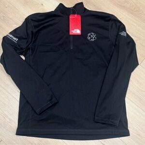 NWT The North Face tech 1/2 zip Black fleece pullover Walmart logo embroidered L